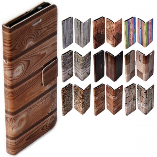 Wood Timber Theme Print Pattern Flip Case Mobile Phone Cover